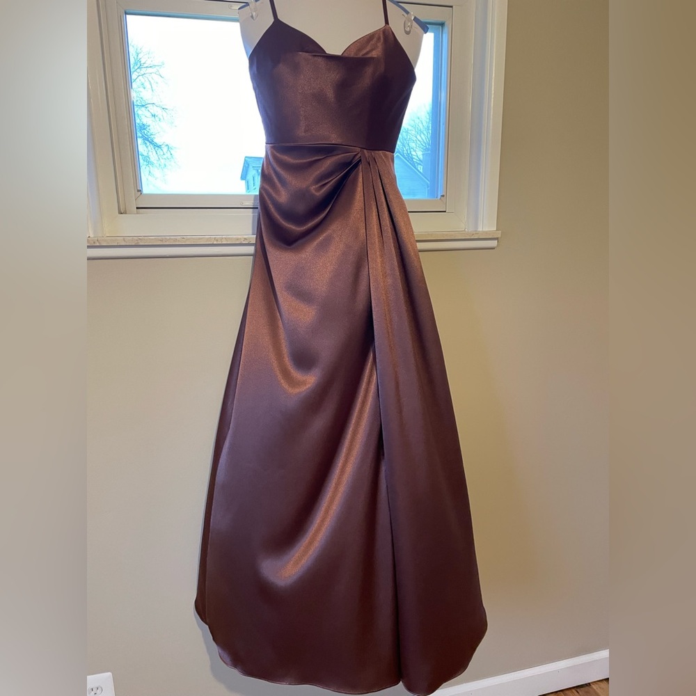 Azazie Dress in Espresso Brown
